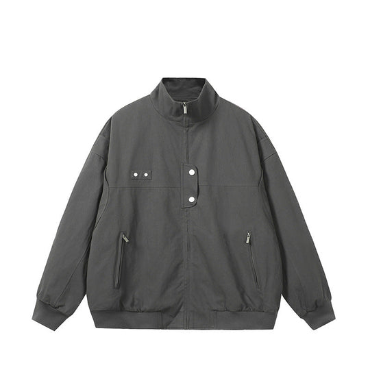 Herren modische Steppjacke mit hohem Kragen und seitlichen Reißverschlusstaschen