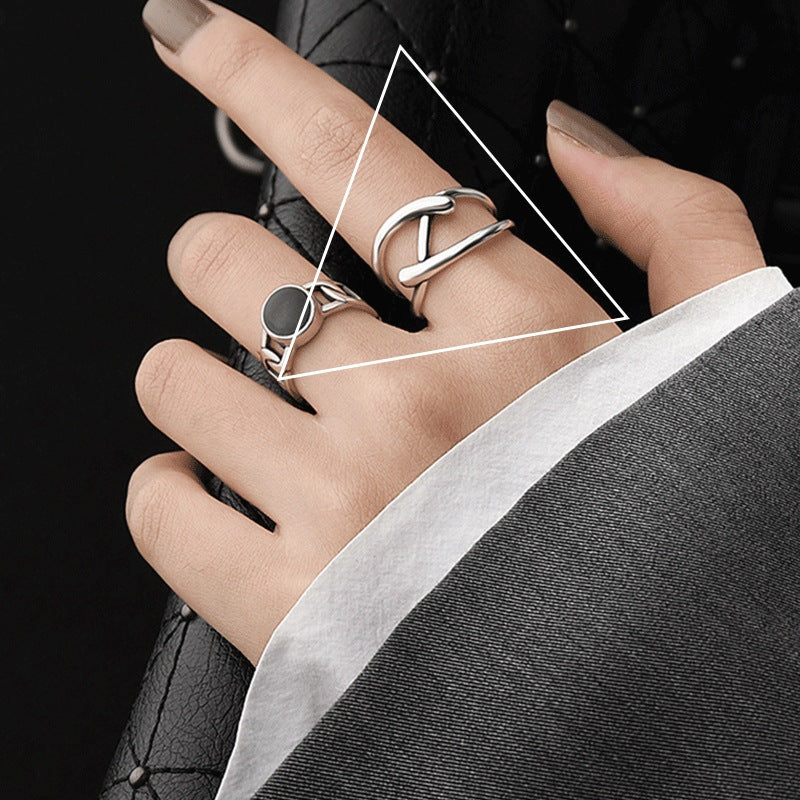 Damen Ringset mit modernem Design und elegantem Onyx-Shop Nory