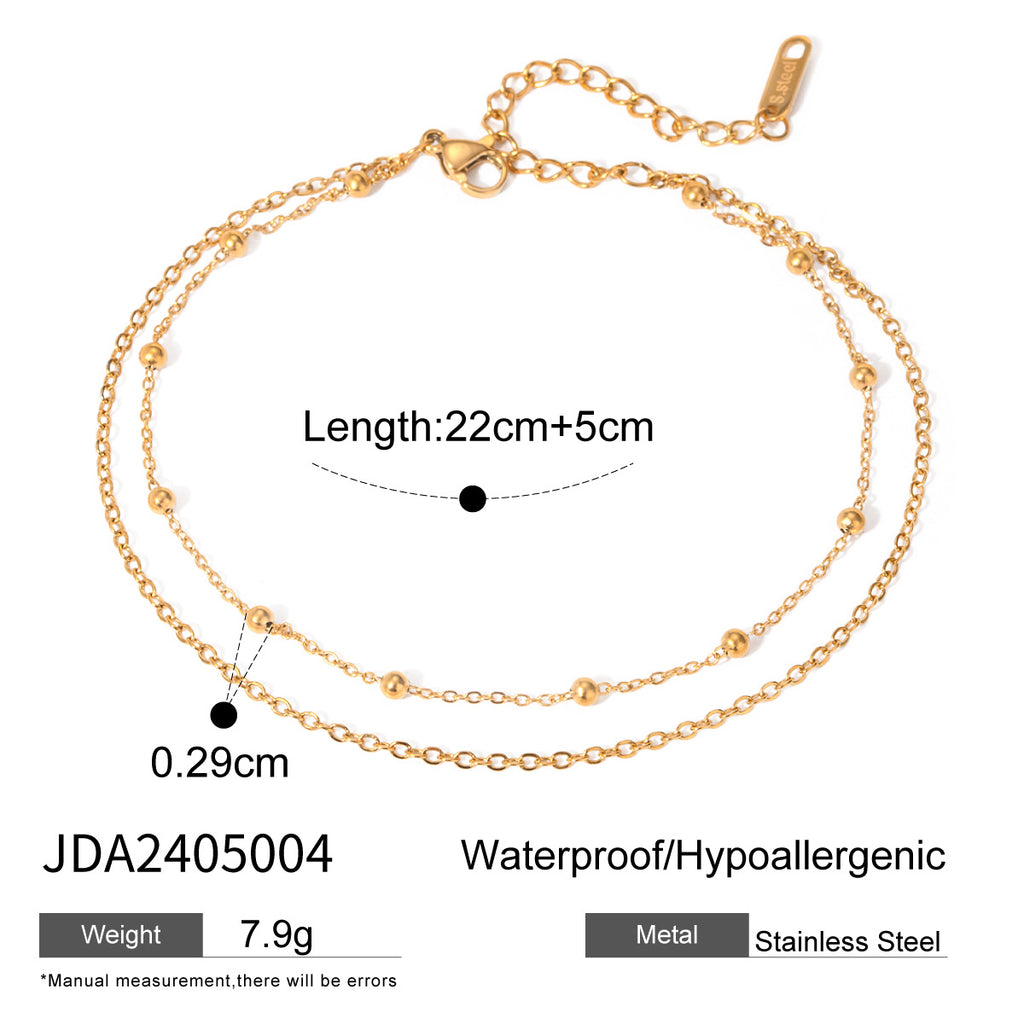 Damen Armband mit doppeltem Kettendesign und Zirkonia-Akzenten Shop Nory