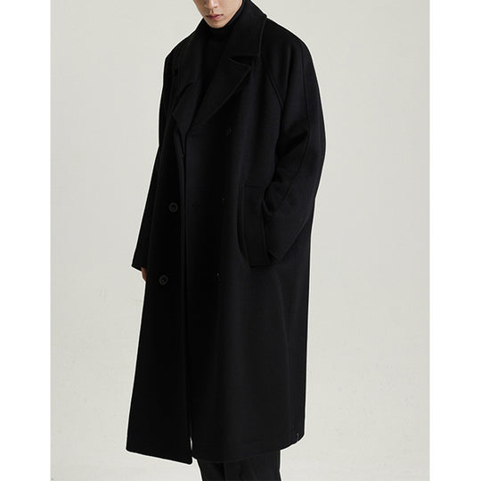 Herren Wollmantel im weiten Schnitt mit doppelreihiger Knopfleiste und weitem Revers Shop Nory