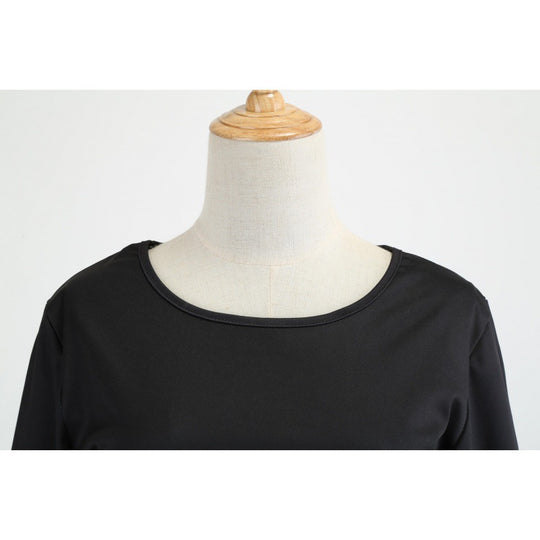 Damen Festliches A-Linien-Kleid mit Weihnachtsprint, Langarm und ausgestelltem Rock Shop Nory