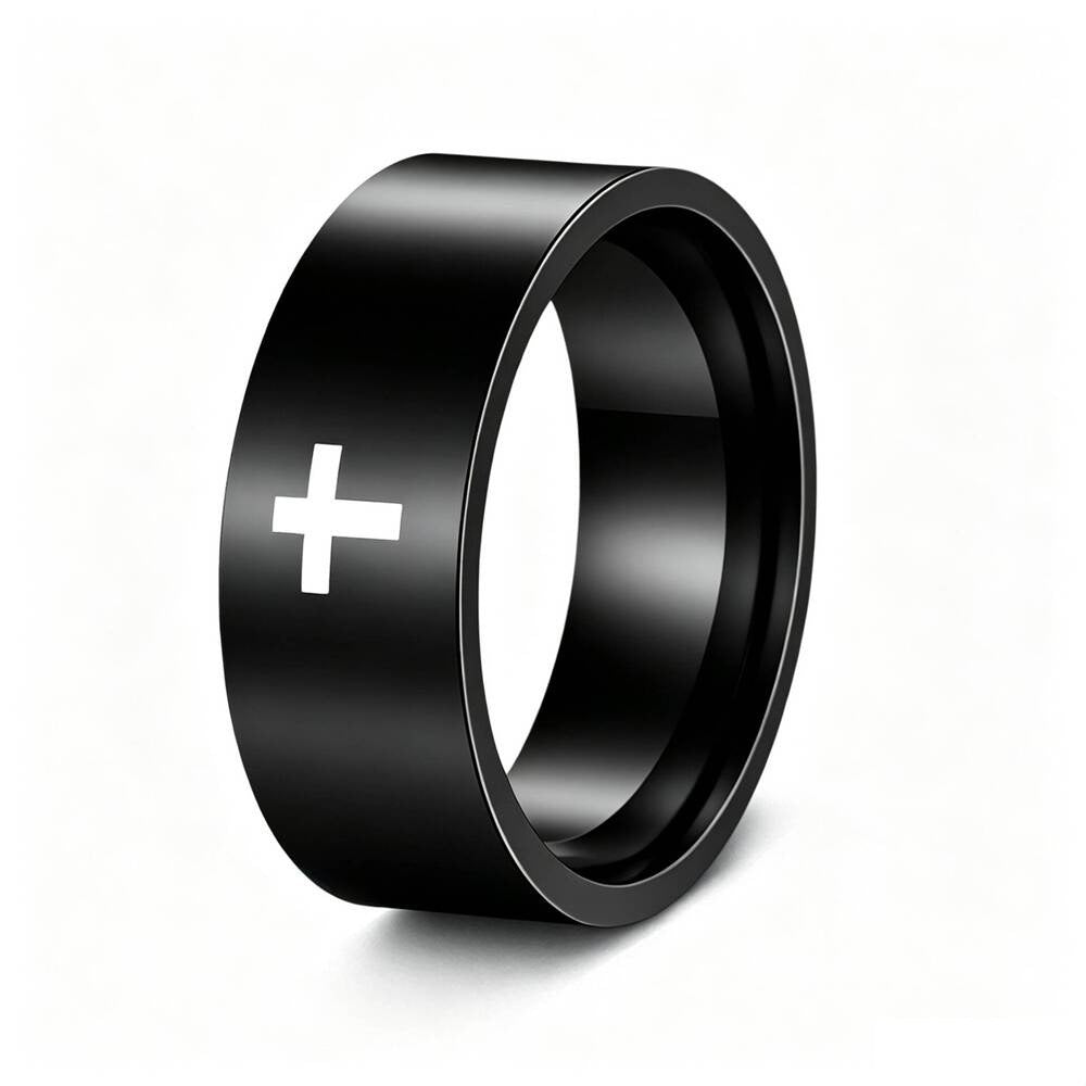 Damen Ring mit modernem minimalistischen Design und stilvollem Kreuzmotiv Shop Nory
