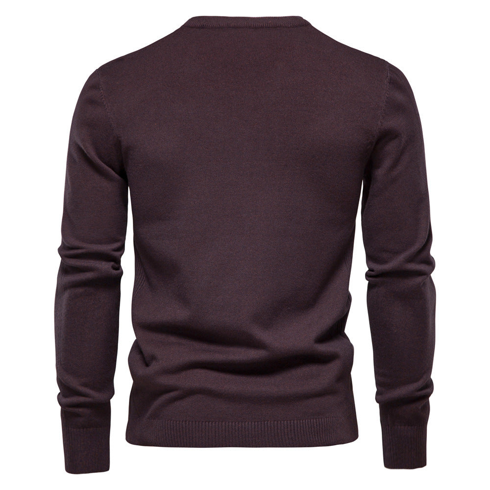 Herren Rundhals Pullover aus hochwertiger Baumwolle