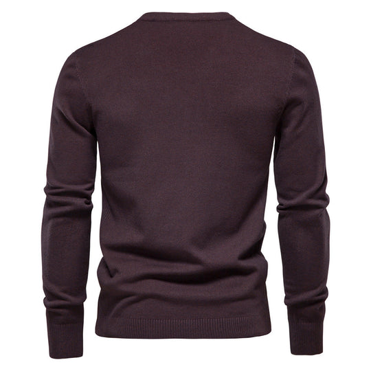 Herren Rundhals Pullover aus hochwertiger Baumwolle