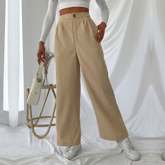 Damen Elegante Hochwaisted Hose mit weitem Bein Shop Nory