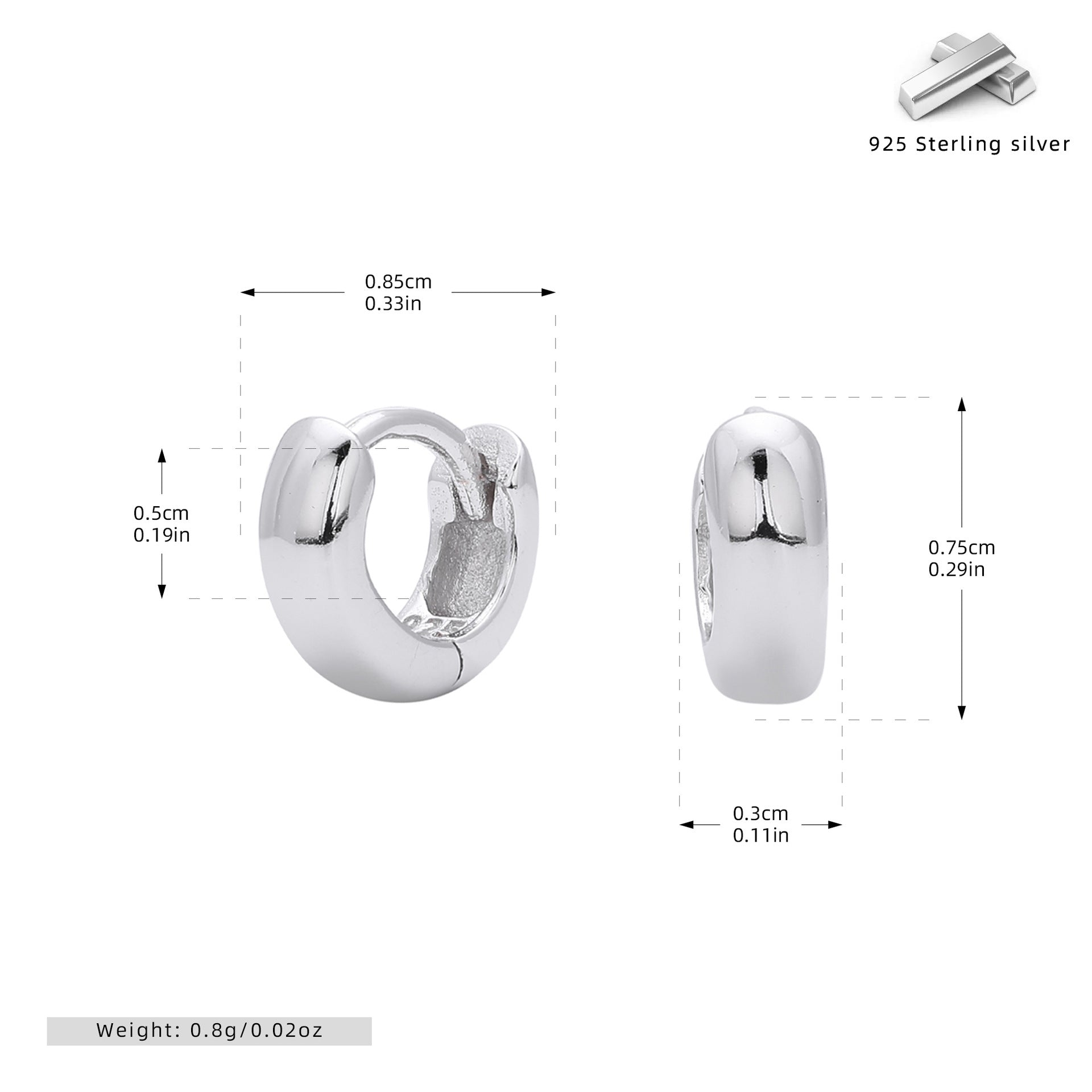 Damen Creolen mit modernem, geschwungenem Design aus hochwertigem 925 Sterling Silber Shop Nory