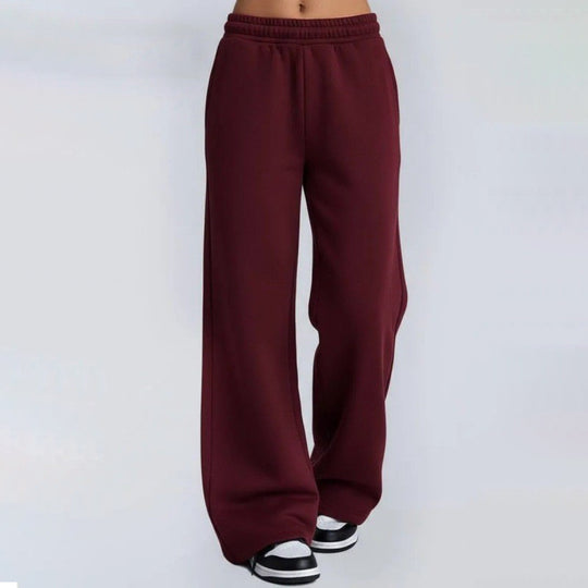 Damen nan fließende Palazzo-Loungehose mit extra weitem Bein elastischem Komfortbund und dezenten Eingrifftaschen Shop Nory