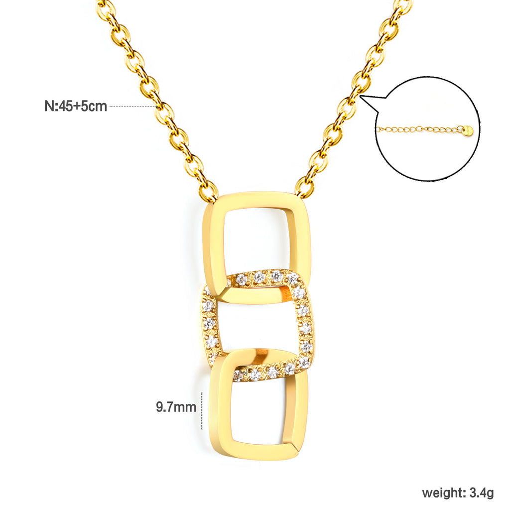 Damen elegante Halskette mit funkelndem Zirkonia-Anhänger und verstellbarem Kettendesign Shop Nory