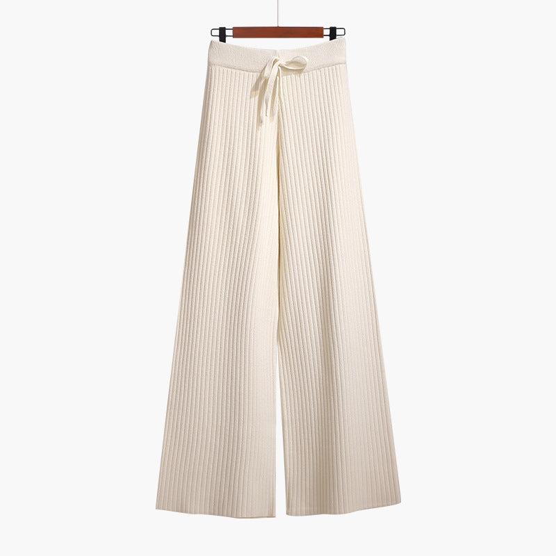 Damen Weit geschnittene Rippstrickhose mit Kordelzug Shop Nory
