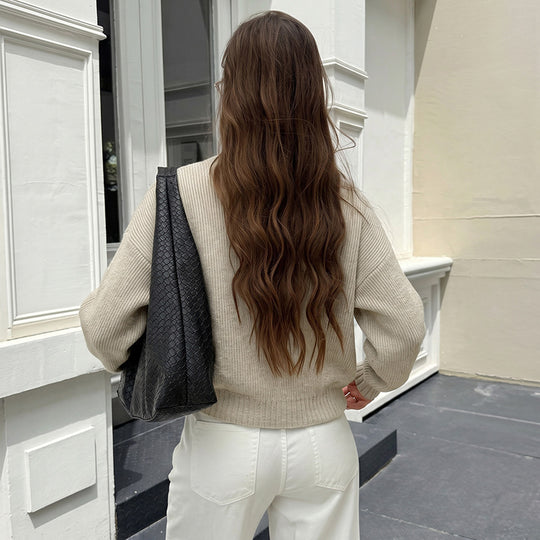 Damen Lässige Strickjacke mit chemischem Reißverschluss Shop Nory