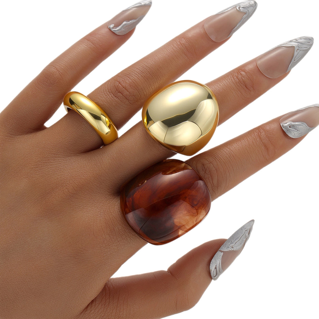 Damen elegantes Ringe-Set mit einzigartigen Formelementen Shop Nory