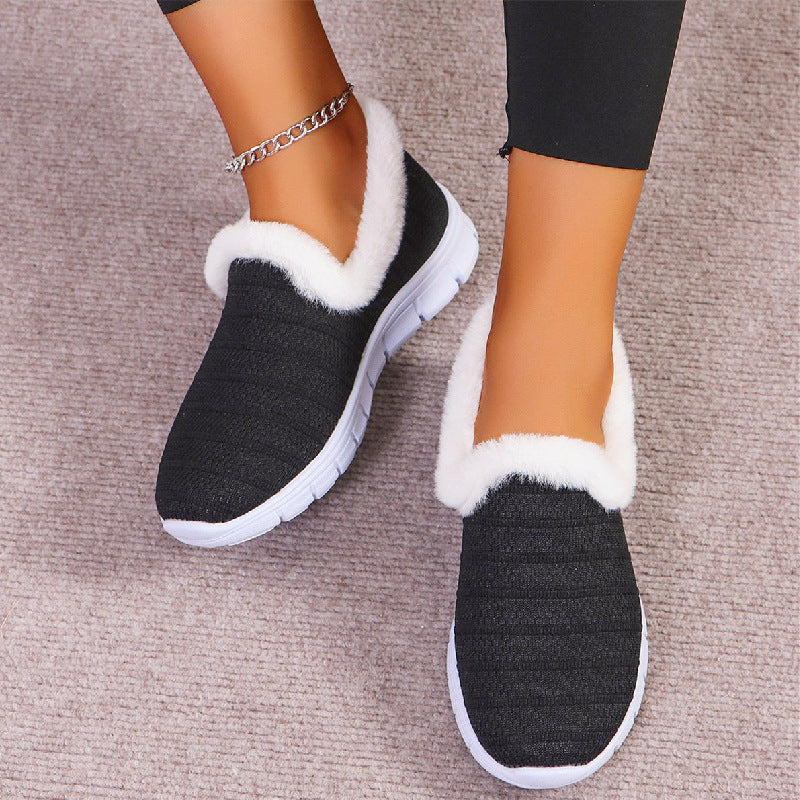 Damen Fleecegefütterte Strick-Slipper-Sneaker mit flexibler EVA-Sohle Shop Nory