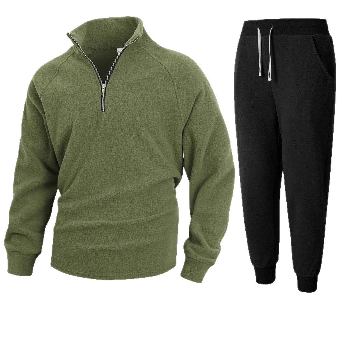 Herren Fleece-Relaxanzug mit halblangem Reißverschluss