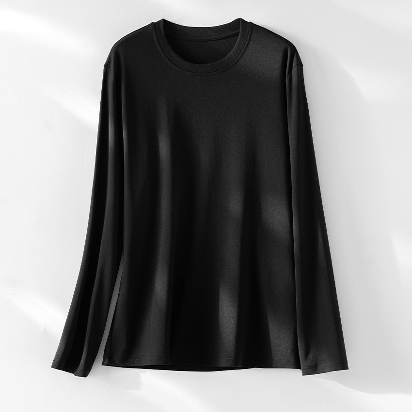 Damen Langärmeliges Rundhals-Longsleeve aus Modal-Mix mit fließender Silhouette Shop Nory