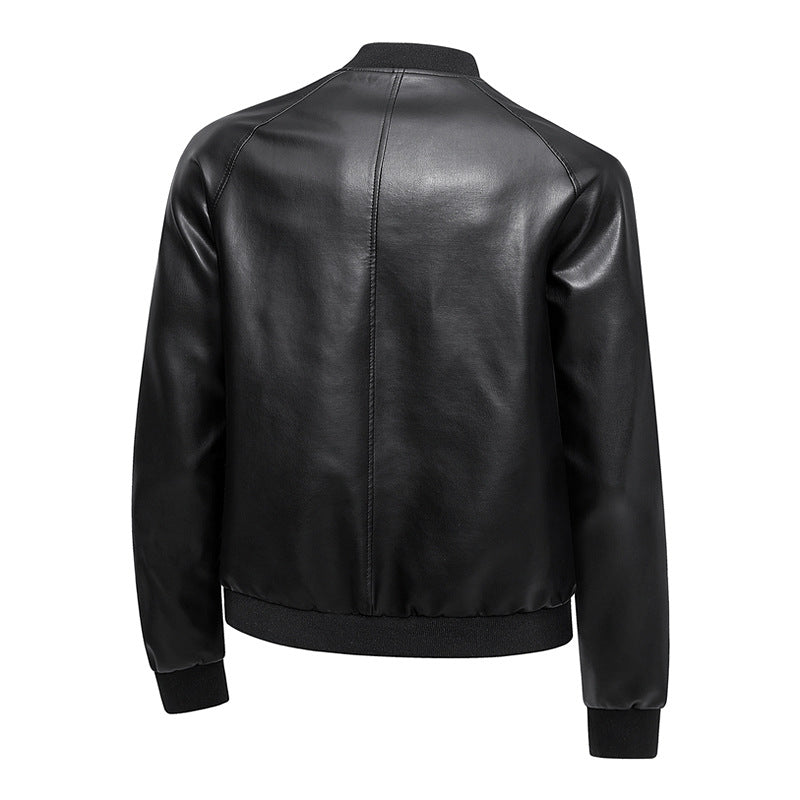 Herren Hochwertige Kunstleder-Bomberjacke Shop Nory