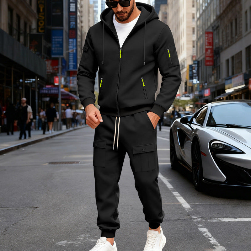 Herren Sportlicher Kapuzenanzug mit Taschen und praktischem Design
