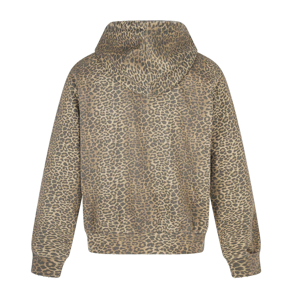 Damen Kapuzenjacke im Boxy‑Cut mit Leo‑Print und distressed Stickerei Shop Nory