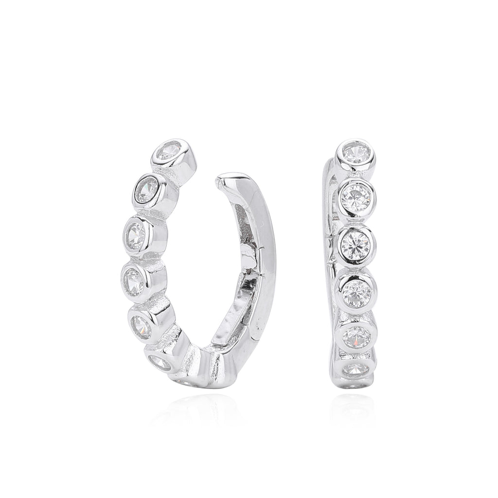 Damen Creolen mit innovativem Zirkonbesatz und hochwertigem 925 Sterling Silber Shop Nory