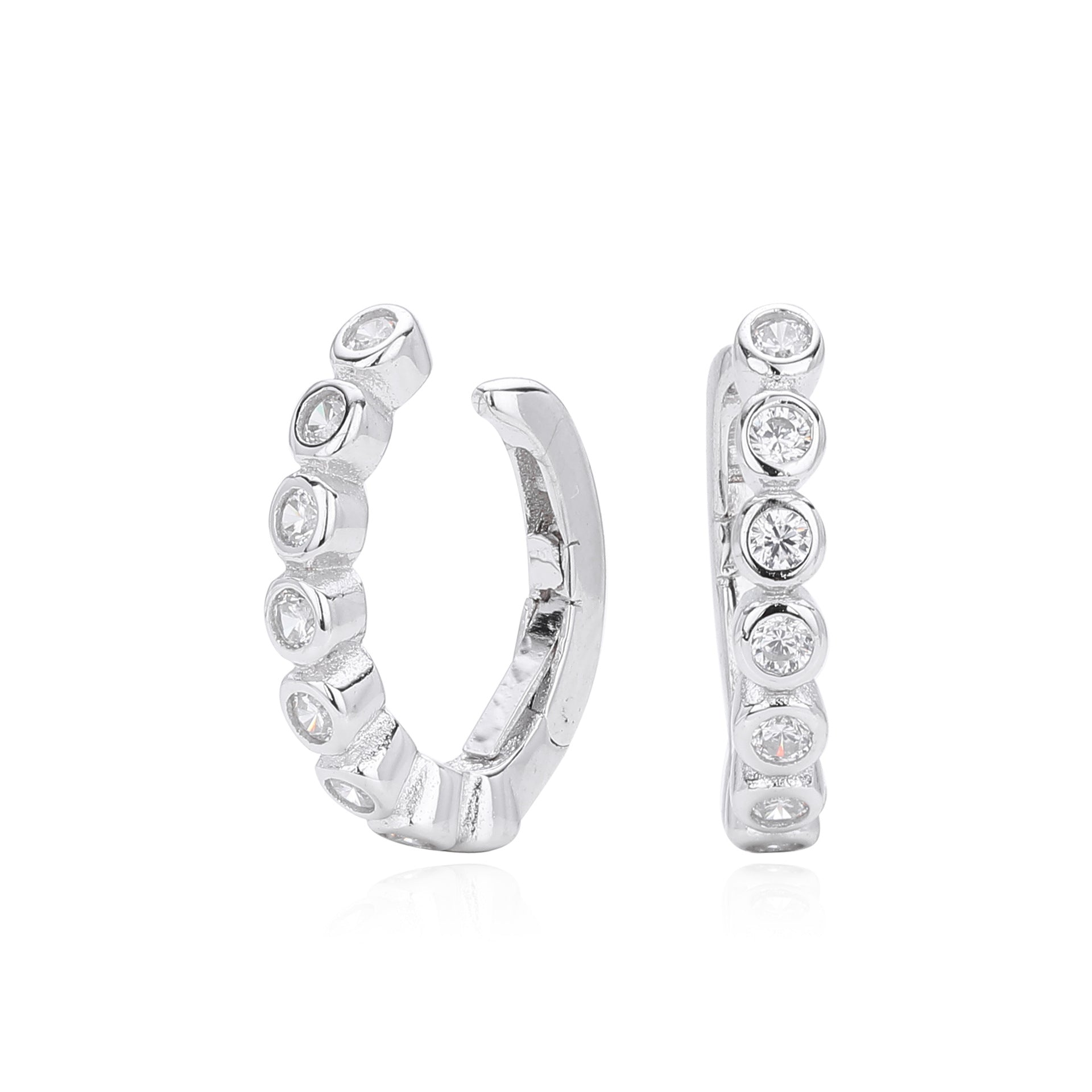 Damen Creolen mit innovativem Zirkonbesatz und hochwertigem 925 Sterling Silber Shop Nory
