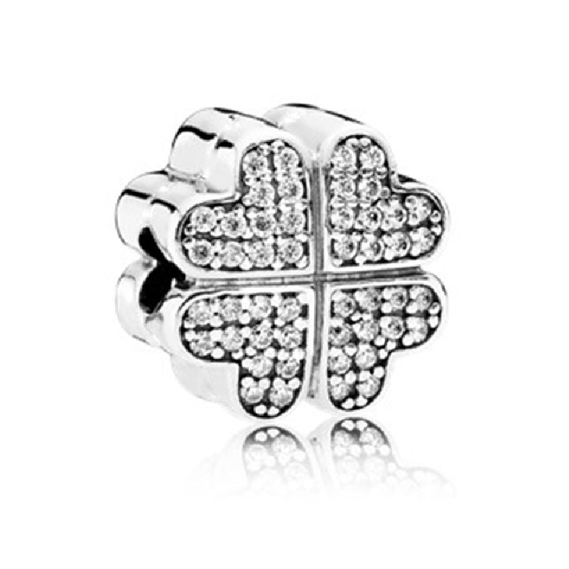 Facettierter Kristall-Charme Perlenanhänger Für Charm-Armband mit Zirkonia-Einfassung