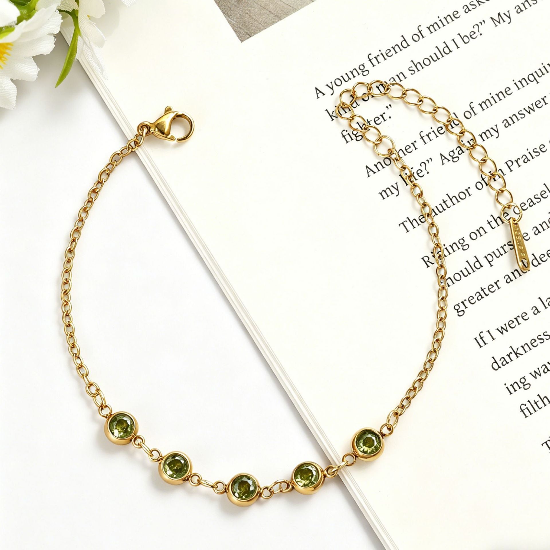 Damen Elegante Goldkette mit lila Kristallen Shop Nory