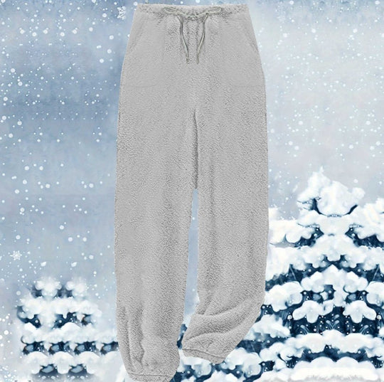 Damen nan kuschelige Sherpa-Fleece Loungehose mit Kordelzug, hoher Taille und elastischen Bündchen Shop Nory