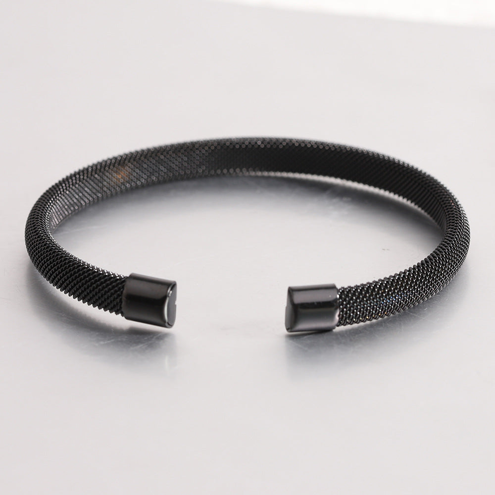 Damen Offenes Armreif mit feinem Netzdesign Shop Nory