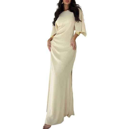 Damen Abendkleid mit Wickeldetail und Kimonoärmeln Shop Nory