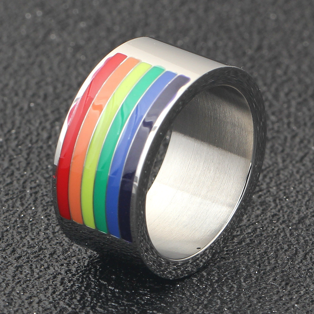 Damen Ring mit buntem Streifenmuster Shop Nory
