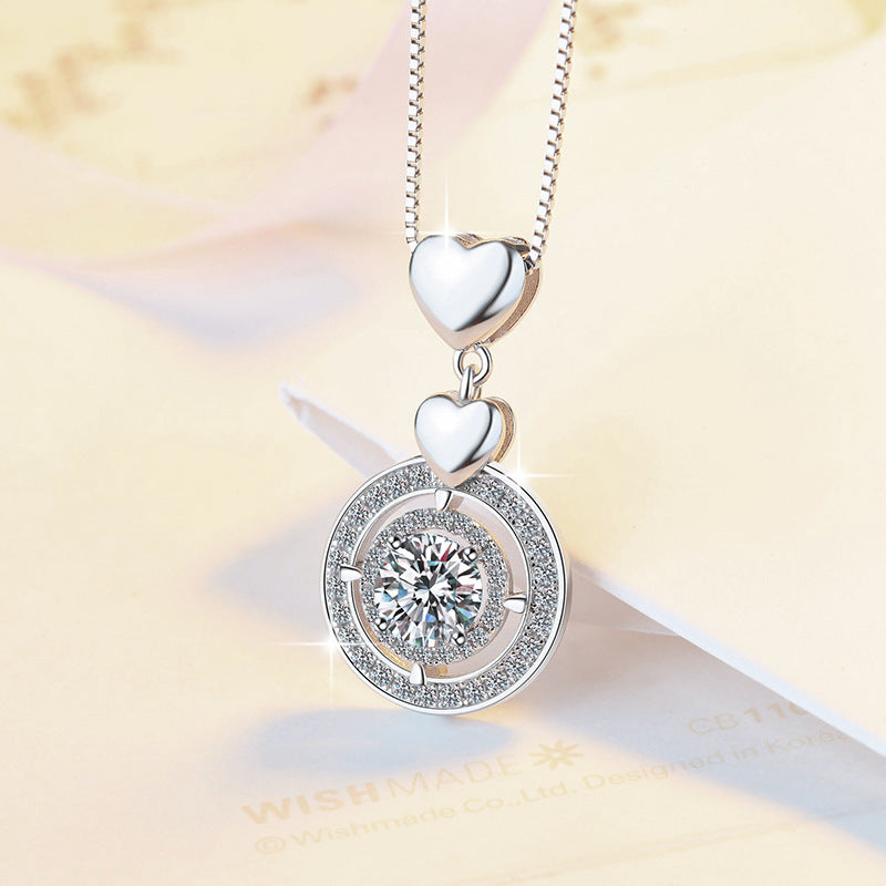 Damen Halskette mit Herzanhänger und funkelndem Zirkonia Shop Nory