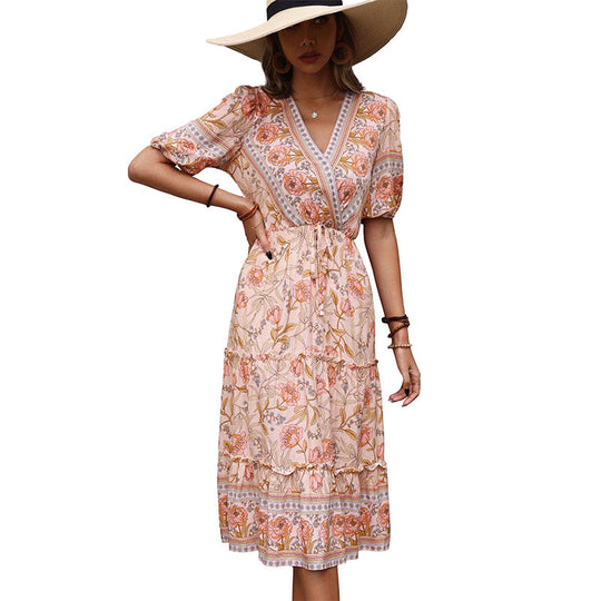 Damen Elegantes Midi-Kleid mit floralem Design Shop Nory