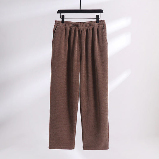 Damen Cordhose mit elastischem Bund weitem Bein und Eingrifftaschen Shop Nory