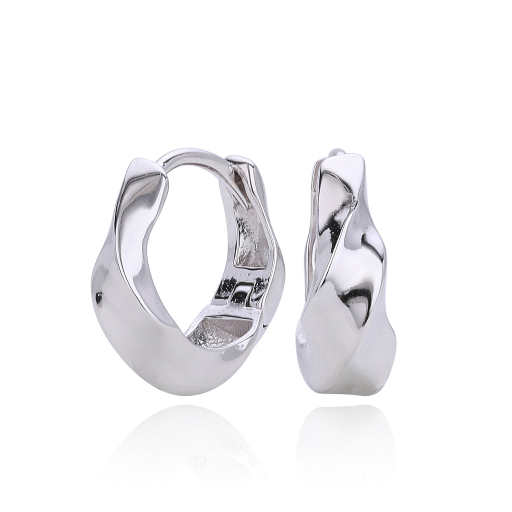 Damen Creolen im modernen, geschwungenen Design aus 925er Sterlingsilber Shop Nory