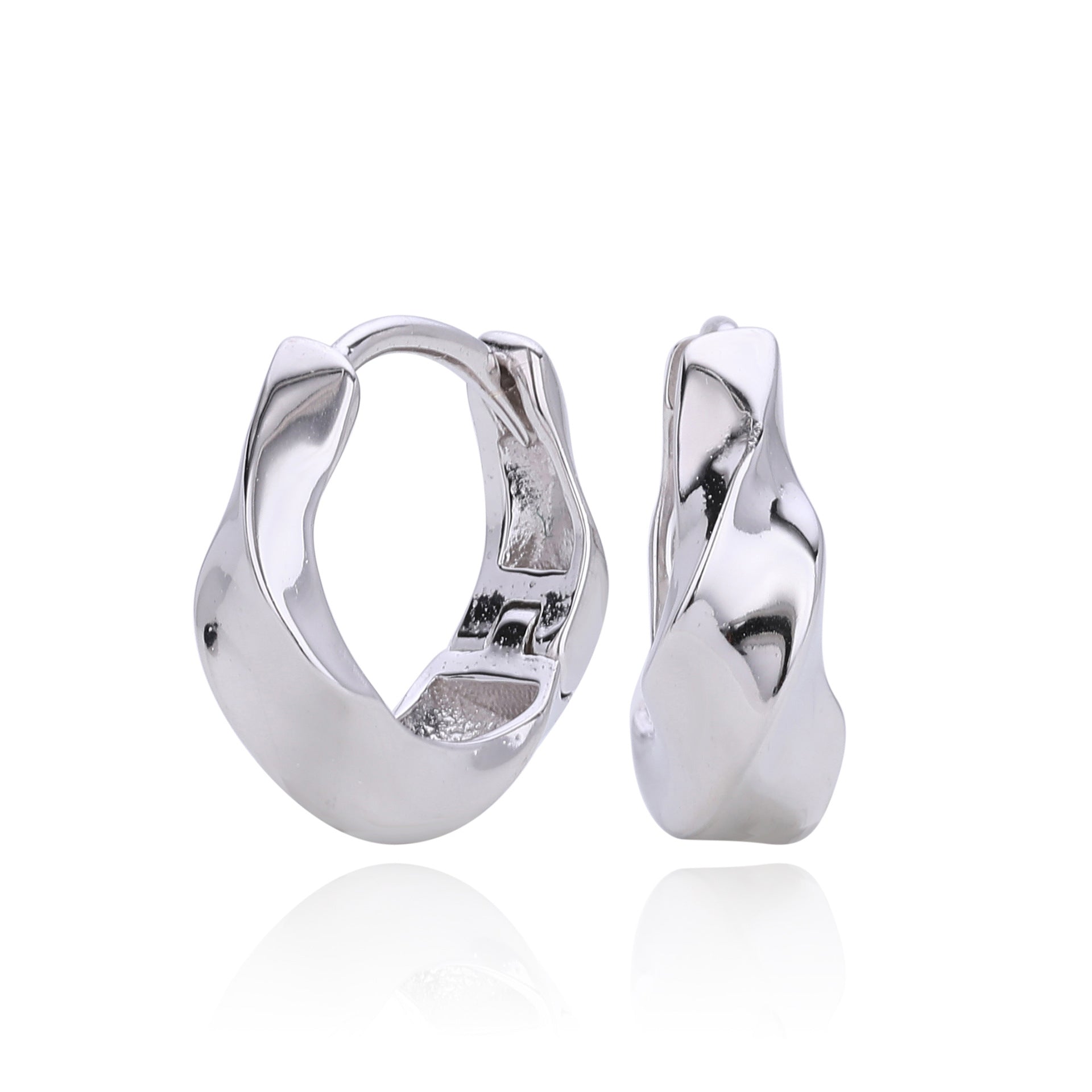 Damen Creolen im modernen, geschwungenen Design aus 925er Sterlingsilber Shop Nory