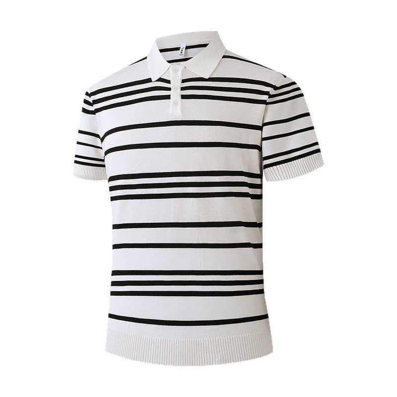 Herren Modisches kurzärmliges Poloshirt mit Streifen Shop Nory