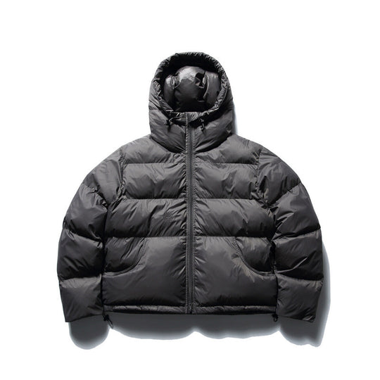 Unisex Kurze Boxy-Pufferjacke mit Volumen‑Kapuze, wasserabweisender Shell und thermischer Daunenfüllung Shop Nory