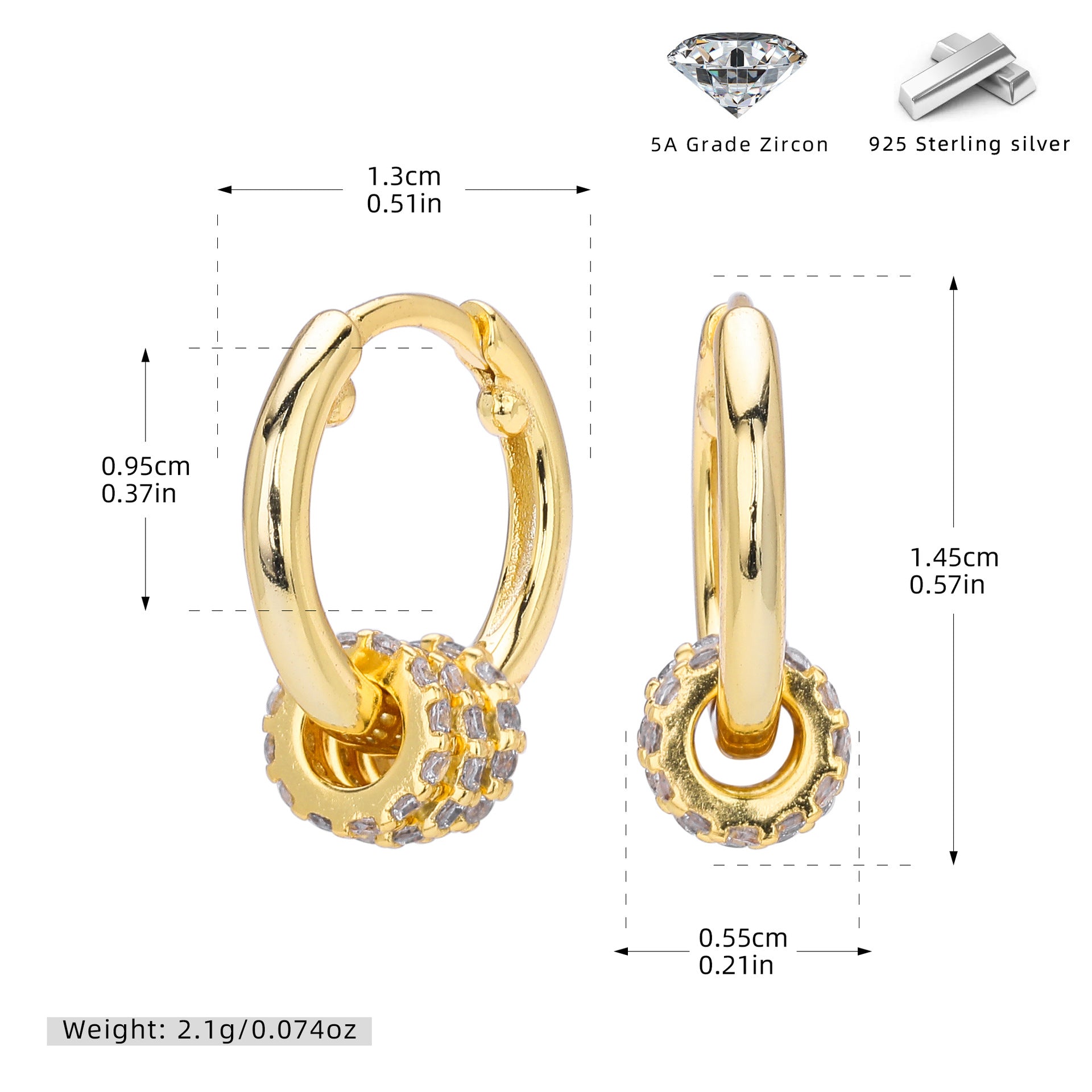 Damen Ohrhänger mit funkelndem Zircon und luxuriösem Design Shop Nory