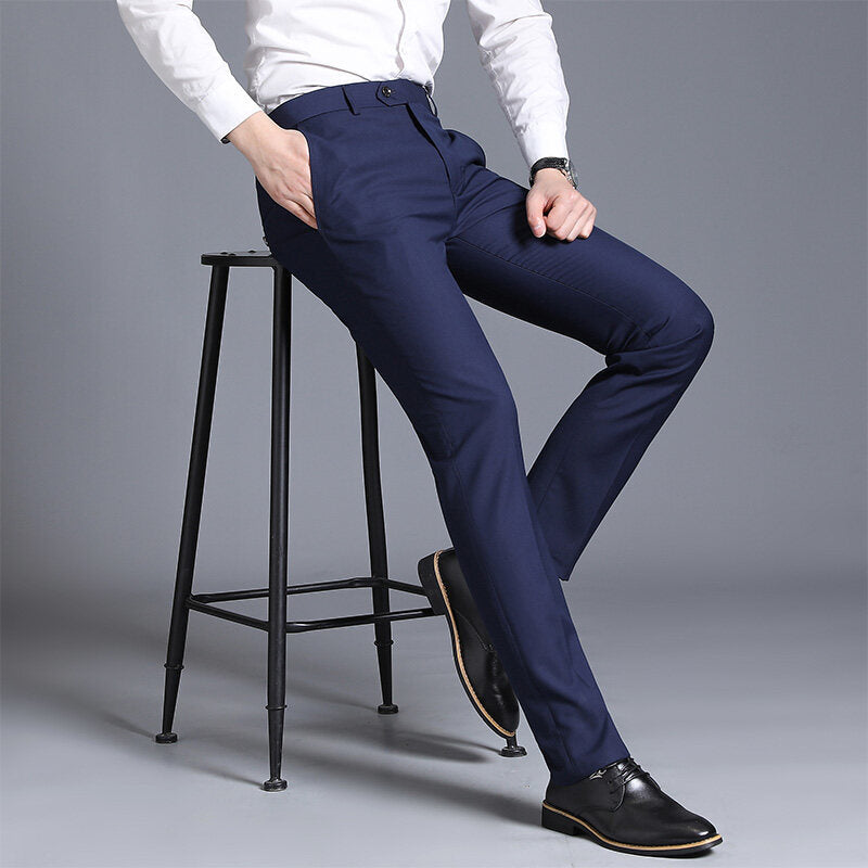 Herren elegante Slim-Fit Anzughose