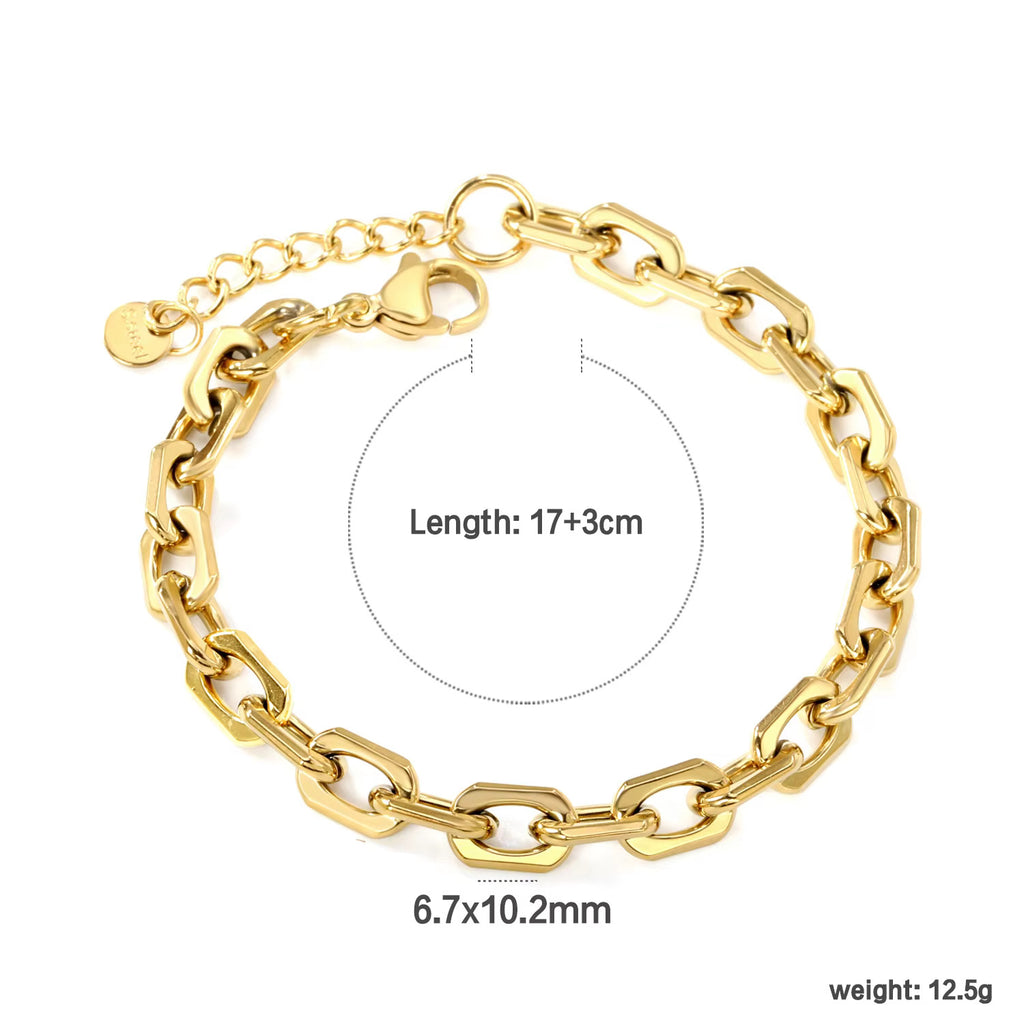 Damen trendiges Gliederarmband aus hochwertigem Edelstahl mit verstellbarem Verschluss Shop Nory