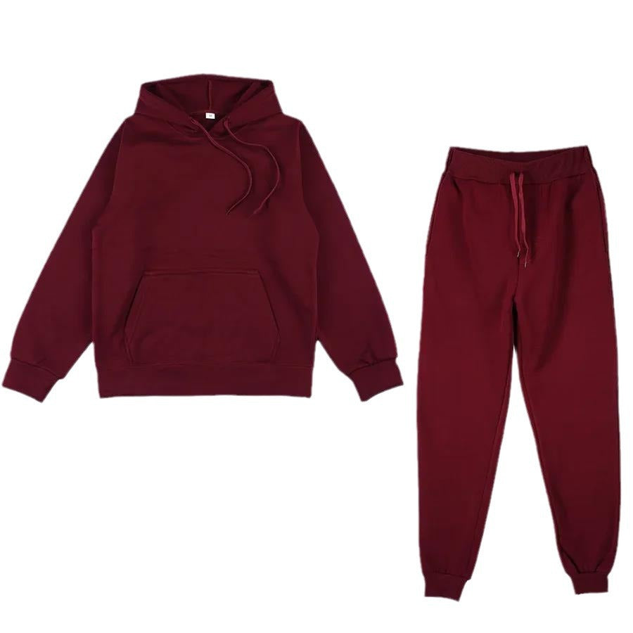 Unisex weiches Lounge-Set mit Oversize-Hoodie, taillenhoher Jogginghose und geripptem Knöchelabschluss Shop Nory
