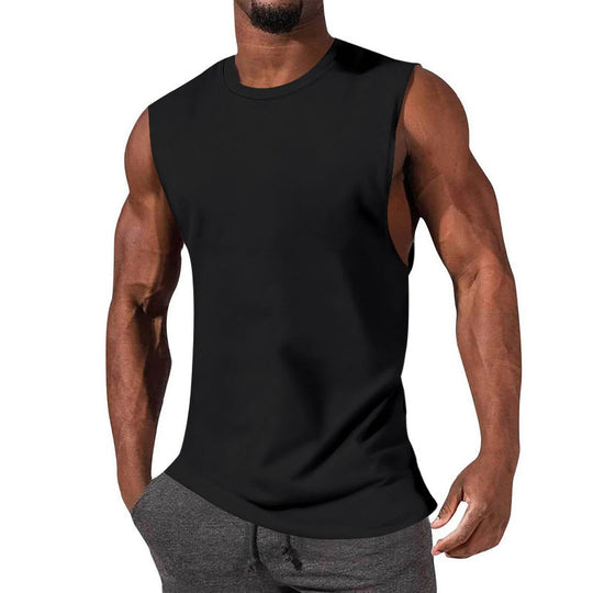 Herren nan athletisches Tanktop mit extra tiefem Armanschnitt und elastischem Baumwollmix