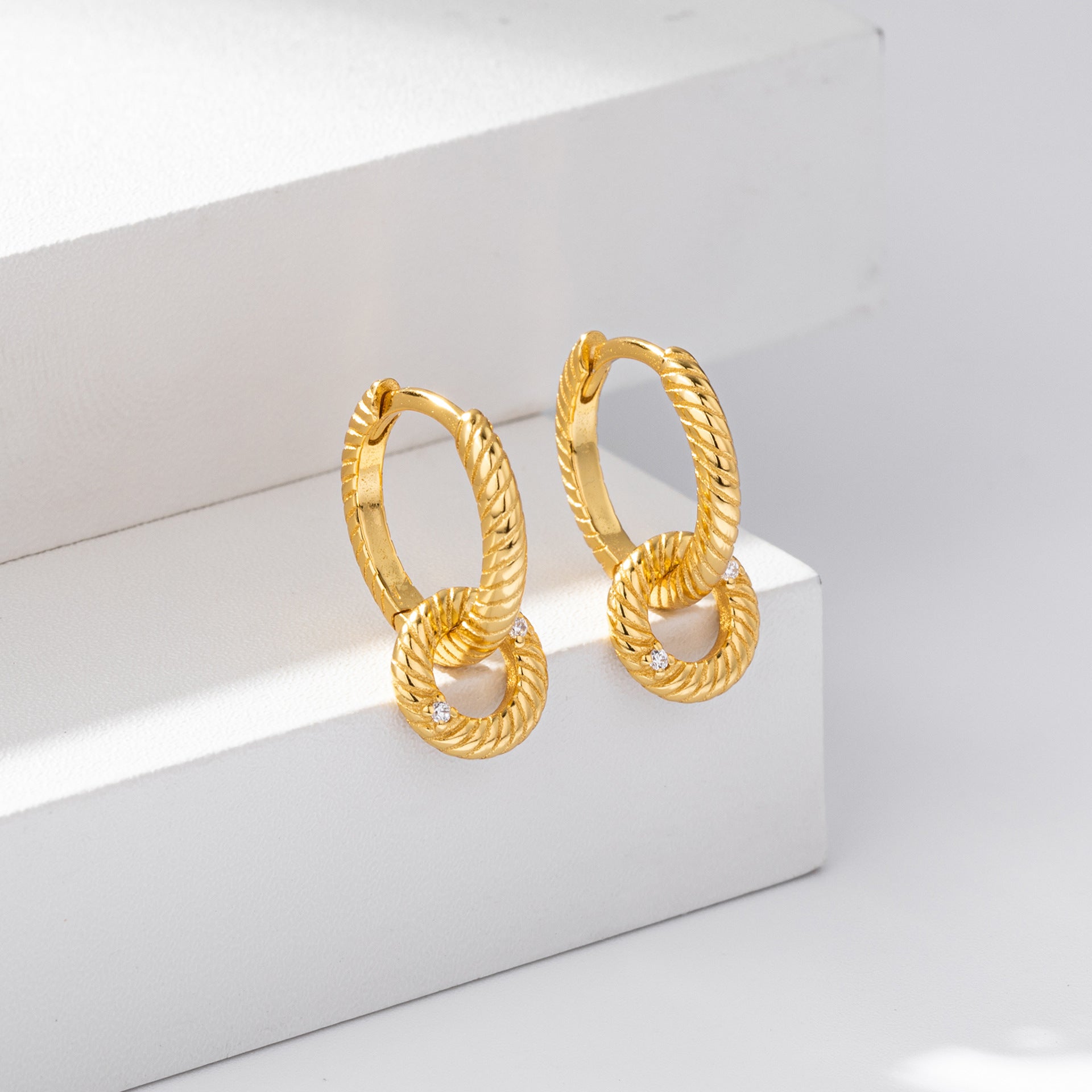 Damen Creolen mit elegantem Ketten- und Zirkon-Design Shop Nory