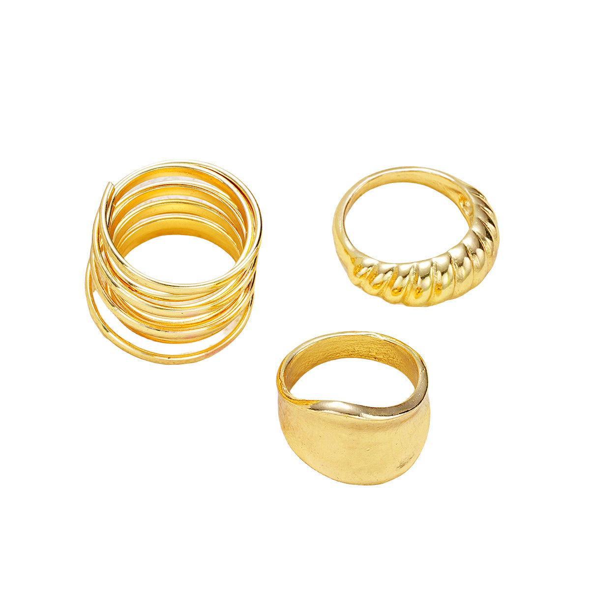 Damen Ring-Set mit geschwungenem und modernem Design Shop Nory