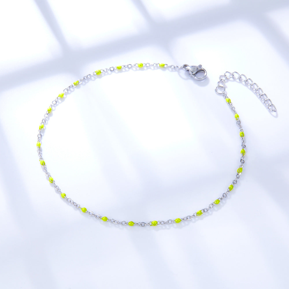 Damen Edelstahl Fußkette mit antiallergischen Perlen Shop Nory
