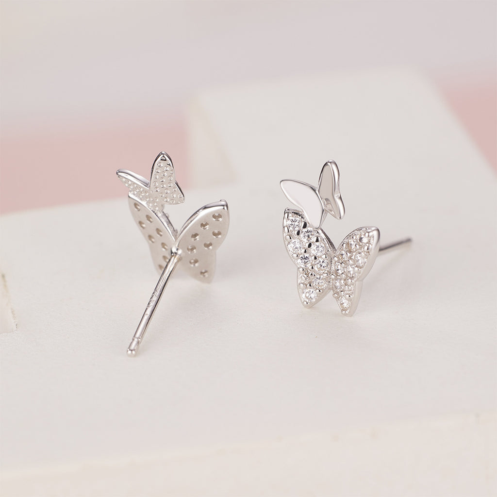 Damen Ohrstecker im Schmetterlingsdesign mit funkelnden Zirkonia Shop Nory
