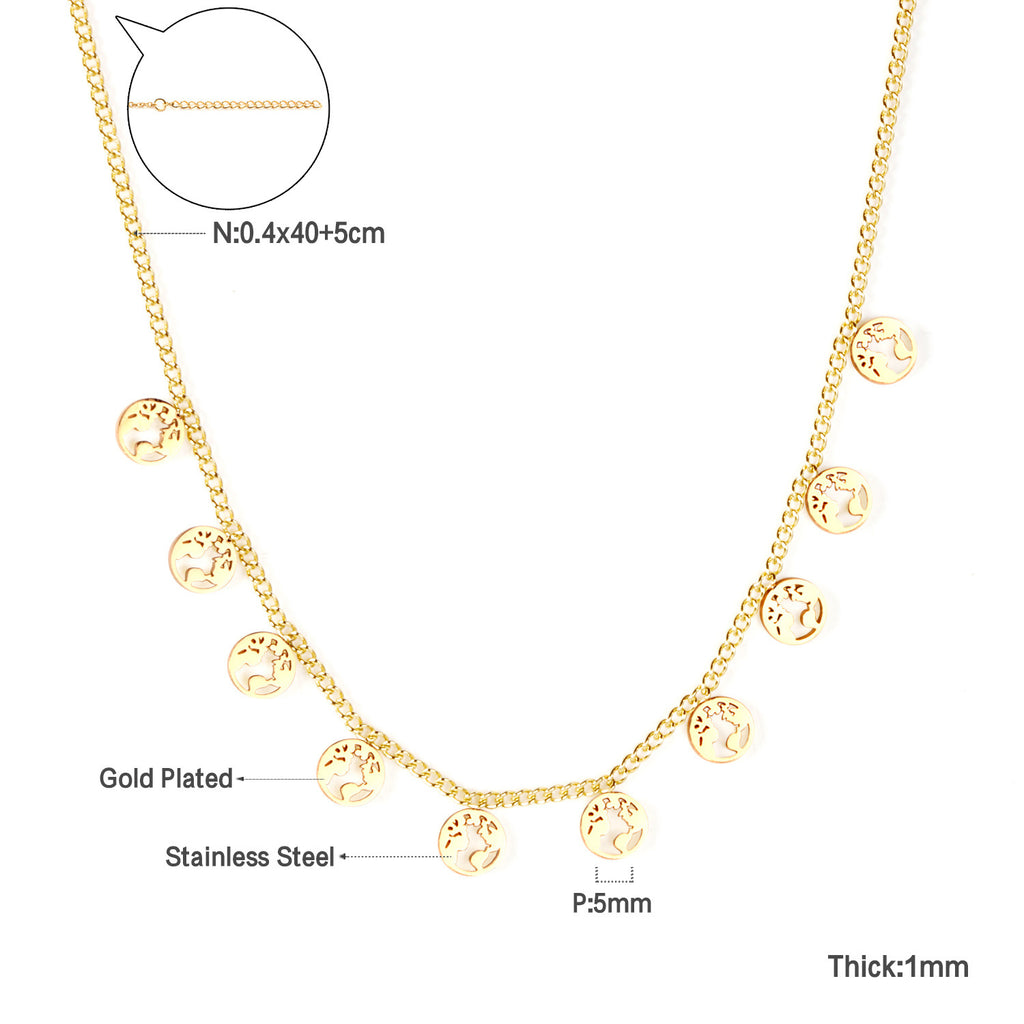 Damen elegante Goldplattierte Halskette mit geometrischen Anhängern Shop Nory