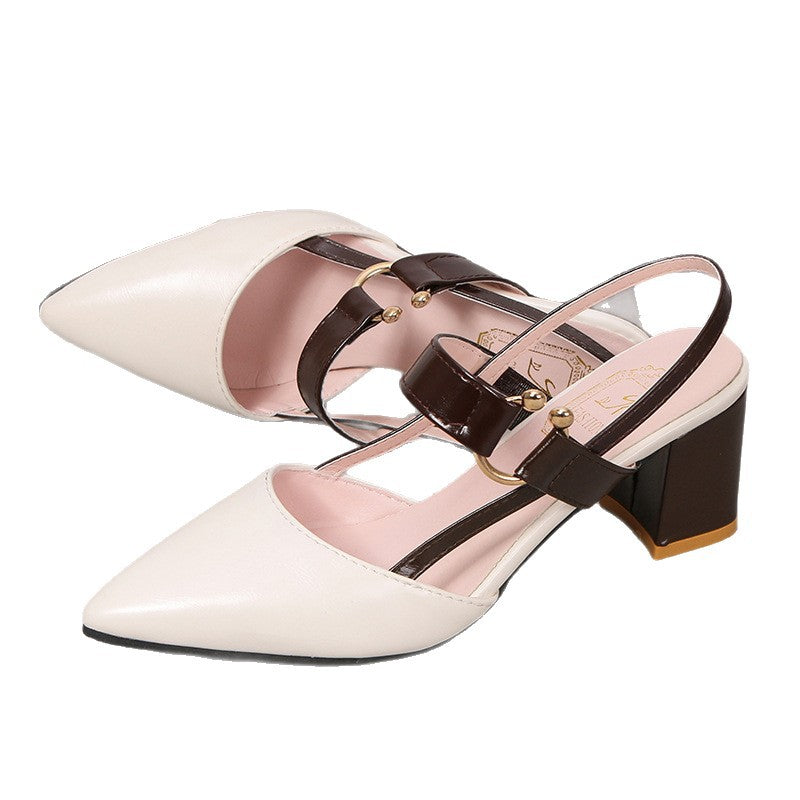 Damen Elegante Slingback-Pumps mit modischem Blockabsatz und verstellbarem Riemen
