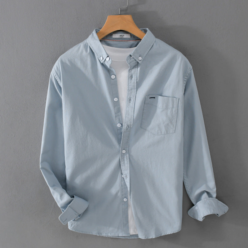 Herren klassisches Button-Down Oxfordhemd aus Baumwolle mit Kentkragen lockerer Schnitt und Brusttasche Shop Nory
