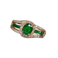 Damenring mit elegantem Smaragd und funkelnden Zirkoniasteinen Shop Nory