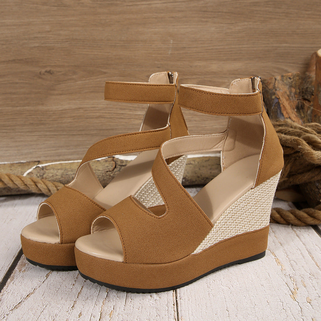 Damen Wedge-Sandaletten mit modischem Riemendesign und anatomischem Fußbett